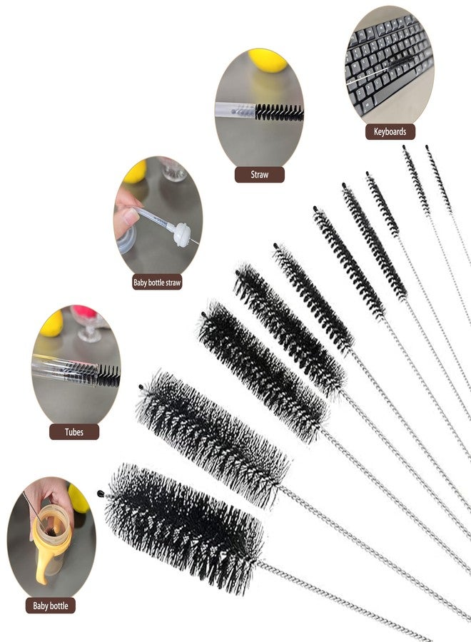 CIDYAUST Long Straw Brush, Straw Brush Set 10 Pack, Straw Brush for Tumbler, Sippy Cup, Water Bottle and Hummingbird Feeders.(Black) - Image 3